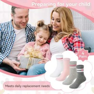 American Trends Kids Retro Crew Socks 4 Pairs Age 4-12