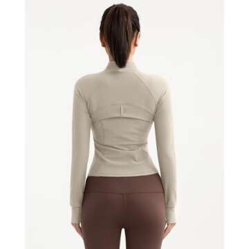 Lightweight Full Zip Yoga Jacket for Women with Pockets