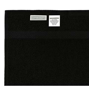 COTTON CRAFT Simplicity Bath Towels Set -7 Pack- 27x52-100% Cotton Bath Towel - Lightweight Absorbent Soft Easy Care Quick Dry Everyday Luxury Hotel Spa Gym Shower Beach Pool Camp Travel Dorm - Black