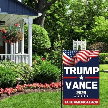 Trump Vance 2024 Yard Flag Double-Sided 12x18