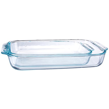 Durable Pyrex 2 Piece Clear Oblong Baking Dishes