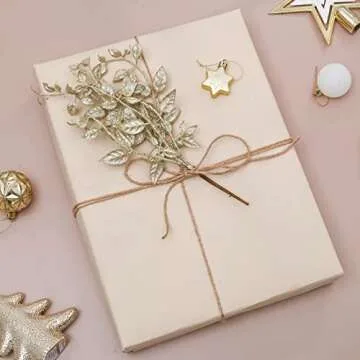 Valery Madelyn 6 Pcs Gold Leaves Stems for Christmas Tree, Gold Glitter Christmas Picks with Artificial Branches for Christmas Wreath Garland Flower Vase Filler Decorations and Home Decor, 12inch