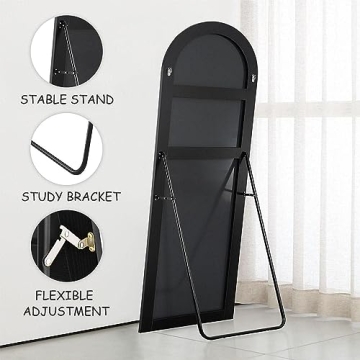 PexFix 71"x31" Black Arched Full Length Mirror