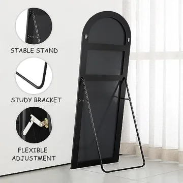 PexFix 71"x31" Black Arched Full Length Mirror