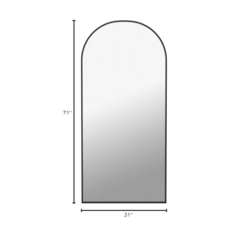 PexFix 71"x31" Black Arched Full Length Mirror