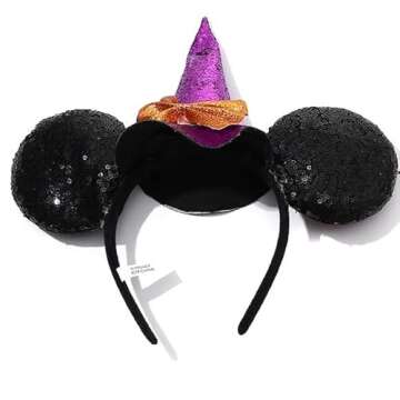 Disney Minnie Mouse Ears Headband Headband - Witch Hat Headband - Minnie Ears