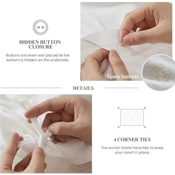 Simple&Opulence 100% Linen Duvet Cover Set, 3 PCS Natural French Flax White Duvet Cover Queen Size, Breathable Soft Comfy Linen Bedding Comforter Cover with 2 Pillowcases(White, 88"x92")