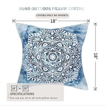 famibay Waterproof Boho Outdoor Pillow Covers Set of 4
