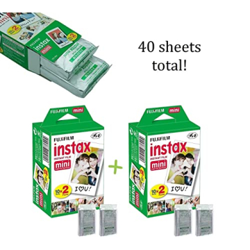 Fujifilm Instax Mini 12 Camera Bundle Lilac Purple 40 Film