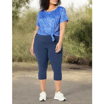 Amazon Essentials Women's Active Sculpt Workout Athleisure High Rise Capri Leggings (Available in Plus Size), Navy, Small