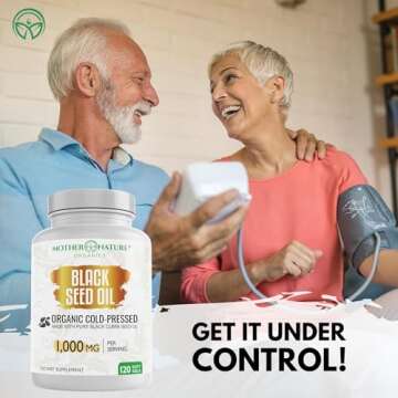 Organic High Potency Turkish Black Seed Oil Capsules, Cold Pressed, High TQ, 2 Month Supply, Non-GMO Black Cumin Nigella Sativa Oil for Immune Support, Joint, Digestive & Beauty, 1,000mg Dose (120ct)