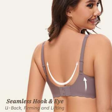 Quttlzze Deep V Petal Bras for Women No Underwire Soft Wireless Bras Comfort Seamless Bralettes with Extender