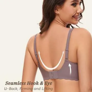 Quttlzze Deep V Petal Bras for Women No Underwire Soft Wireless Bras Comfort Seamless Bralettes with Extender