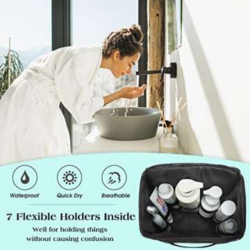 Attmu Portable Shower Caddy College Tote Bag, Quick Dry Hanging Toiletry Bag, Large Capacity Mesh Shower Caddy Portable for College Dorm Room Essentials for Boys and Girls for Bath Camping (Black)