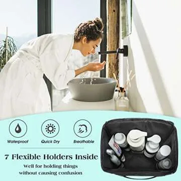 Attmu Portable Shower Caddy College Tote Bag, Quick Dry Hanging Toiletry Bag, Large Capacity Mesh Shower Caddy Portable for College Dorm Room Essentials for Boys and Girls for Bath Camping (Black)