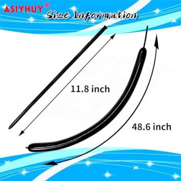 260 Long Balloons 100 Pack Black Twisting Animal Balloons Thickening Latex Modeling Long Magic Ballo...