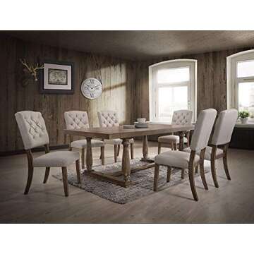 Acme Bernard Trestle Dining Table in Weathered Oak - A Stylish Centerpiece for Your Dining Room