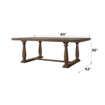 Acme Bernard Trestle Dining Table in Weathered Oak