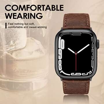 Stylish SWEES Leather Band for Apple Watch - Genuine Leather