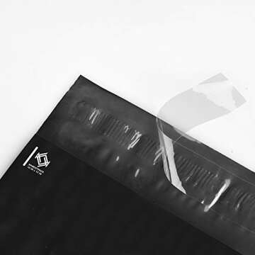 KKBESTPACK 100 Large Poly Mailers 10x13 Shipping Bags for Small Business – Self Sealing Package Envelopes (10 x 13 Pack of 100, Black)