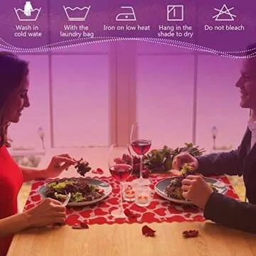 Boao Valentine Heart Lace Table Runner for Romantic Settings