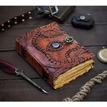 Hocus Pocus Book of Spells Leather Journal - Enchanting Gift