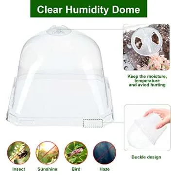 42 Pack 4 Inch Clear Plant Nursery Pot Sets with Humidity Dome and Drain Holes Include 20 Plastic Gardening Pot 20 Labels, 2 Marker Pen Seed Starting Container for Seedlings Vegetables Succulents