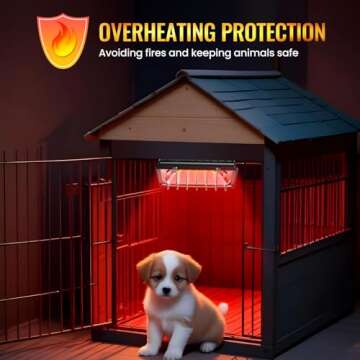 Doright Chicken Coop Heater,Dimmable Brooder Heat Lamp with 175w Infrared Heating Bulb,Brooder Heating Plate with Hanging, Waterproof Poultry Coop Heater for Chicks,Ducks,Puppies Whelping Box(US Plug)