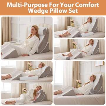 BIEEZZK 4PCS Adjustable Wedge Pillow Set for Ultimate Comfort and Recovery
