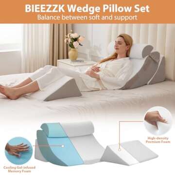 4PCS Wedge Pillow Set for Comfort and Relief