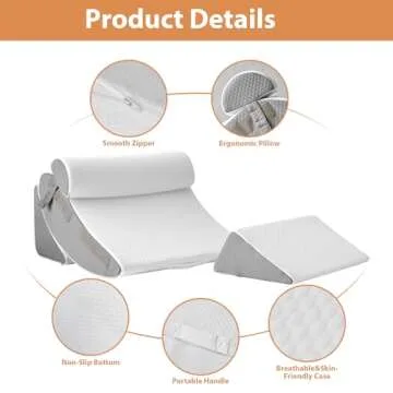 4PCS Wedge Pillow Set for Comfort and Relief