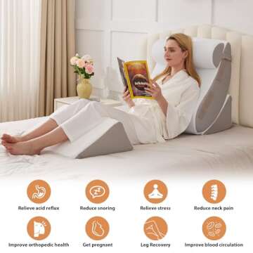 4PCS Wedge Pillow Set for Comfort and Relief