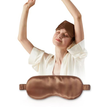 YINSHINE Silk Eye Mask Sleeping Masks 100% Mulberry Blindfold with Elastic Strap for Women & Men, So...