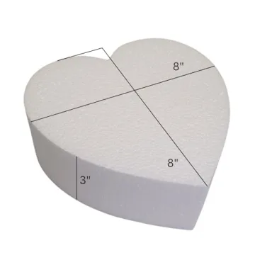 Oasis Heart-Shaped Cake Dummy - 3" x 8" Durable Display