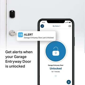 Chamberlain Smart Garage Hub, myQ Smart Garage Camera & Yale | LiftMaster Smart Touchscreen Deadbolt (Satin Nickel) - Bundle, Works with Key by Amazon in-Garage Delivery