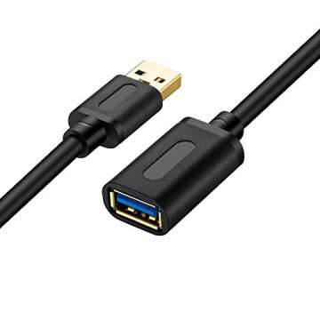 Tan QY USB 3.0 Extension Cable 6Ft - High-Speed Extender for Gaming and More