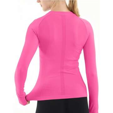 MathCat Seamless Workout Shirts for Women Long Sleeve Yoga Tops Sports Running Shirt Breathable Athl...