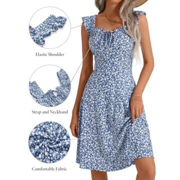 HUHOT Graduation Dresses for Women 2025 Sunflower Dress for Beach Vacation Spring Summer Easter Casual Wedding Guest Midi Sleeveless Graduation Dresses for Teen Women 2025