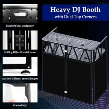 Portable DJ Booth Facade Stand - Stylish & Functional DJ Setup 40" x 20" x 45"