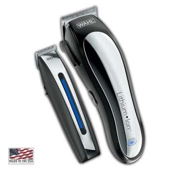 Wahl USA Clipper Rechargeable Lithium Ion Cordless Haircutting Clipper & Battery Trimming Combo Kit – Electric Clipper for Grooming Heads, Beards, & All Body Grooming – Model 79600-2101P