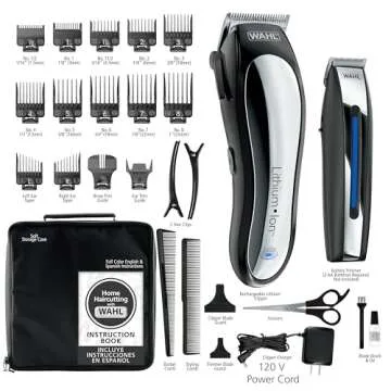 Wahl USA Clipper Rechargeable Lithium Ion Cordless Haircutting Clipper & Battery Trimming Combo Kit – Electric Clipper for Grooming Heads, Beards, & All Body Grooming – Model 79600-2101P
