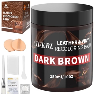 AIUKBL Leather Recoloring Balm - Dark Brown Color Restorer & Scratch Repair Kit