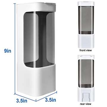 IWNTWY Cup Dispenser, Pull Type Water Cooler Cup Holder Fit 3oz-5oz Small Cups, Wall Mount Bathroom Disposable Mouthwash Cups Dispenser with Paste for Home Office Hospital (White)