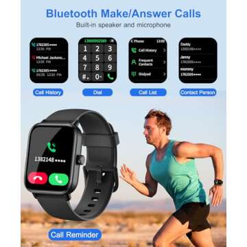 Smart Watch for Men Women with Bluetooth Call, Alexa Built-in1.8 DIY Dial with Blood Oxygen Heart Rate Sleep Fitness Tracker Notification Weather 100 Sport Modes Smartwatch for Android iOS Phone