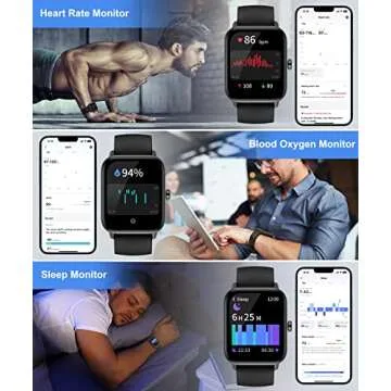 Smart Watch for Men Women with Bluetooth Call, Alexa Built-in1.8 DIY Dial with Blood Oxygen Heart Rate Sleep Fitness Tracker Notification Weather 100 Sport Modes Smartwatch for Android iOS Phone