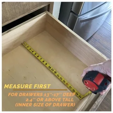 Fabsome Drawer Divider 4 Pack, Adjustable Bamboo Drawer Organizers for Clothing, Wooden Dresser Drawer Organizer Separator for Clothes, Kitchen, Office, 13.25-16.75 in