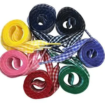 Trendy Plaid Checkered Shoelaces | 2 Pairs for All Shoes
