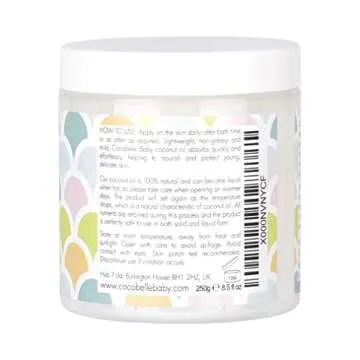 Cocobelle Baby Pure & Gentle Premium 100% Organic Virgin Coconut Oil for Babies – Perfect for Dry Skin, Eczema, Scalp/Cradle Cap, Bottom Balm, Nappy Rash Balm, Sores, Flaky Skin & Baby Massage Oil