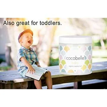 Cocobelle Baby Pure & Gentle Premium 100% Organic Virgin Coconut Oil for Babies – Perfect for Dry Skin, Eczema, Scalp/Cradle Cap, Bottom Balm, Nappy Rash Balm, Sores, Flaky Skin & Baby Massage Oil