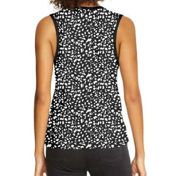 Dokotoo Tank Top for Women Fashion Leopard Print Crewneck Sleeveless Shirts Tunic Basic Tees Casual Trendy Tops Resort Wear Shirts Black S